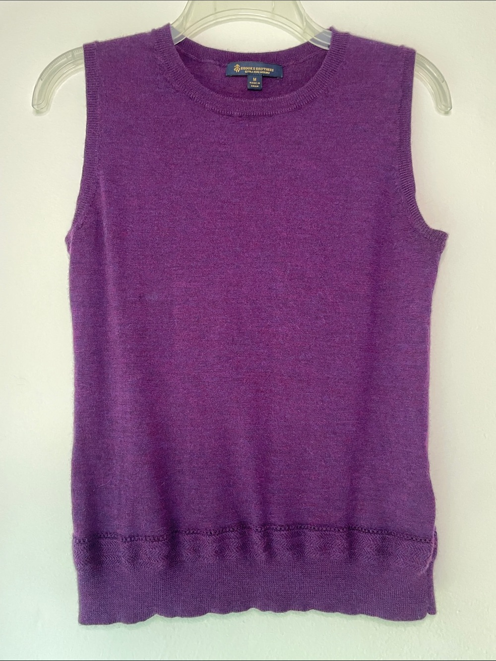 Brooks Brothers Merino Wool Sweater Vest in Plum Purple